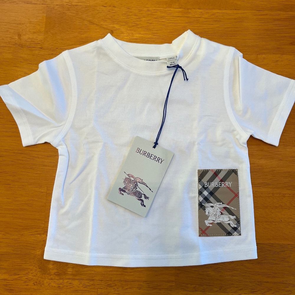 Burberry White Tee 12 Months
